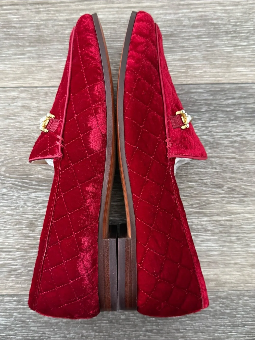 Sam Edelman Bright Scarlett Loraine Regal Velour Loafers Size 6.5 NIB
